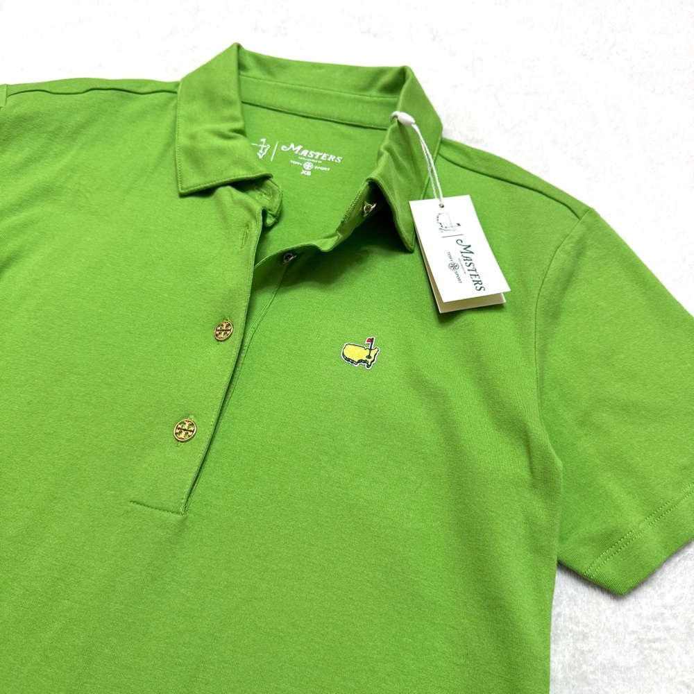 Masters Golf Tory Burch sz XS Sport Polo 4 Button Shirt Short Sleeve Green